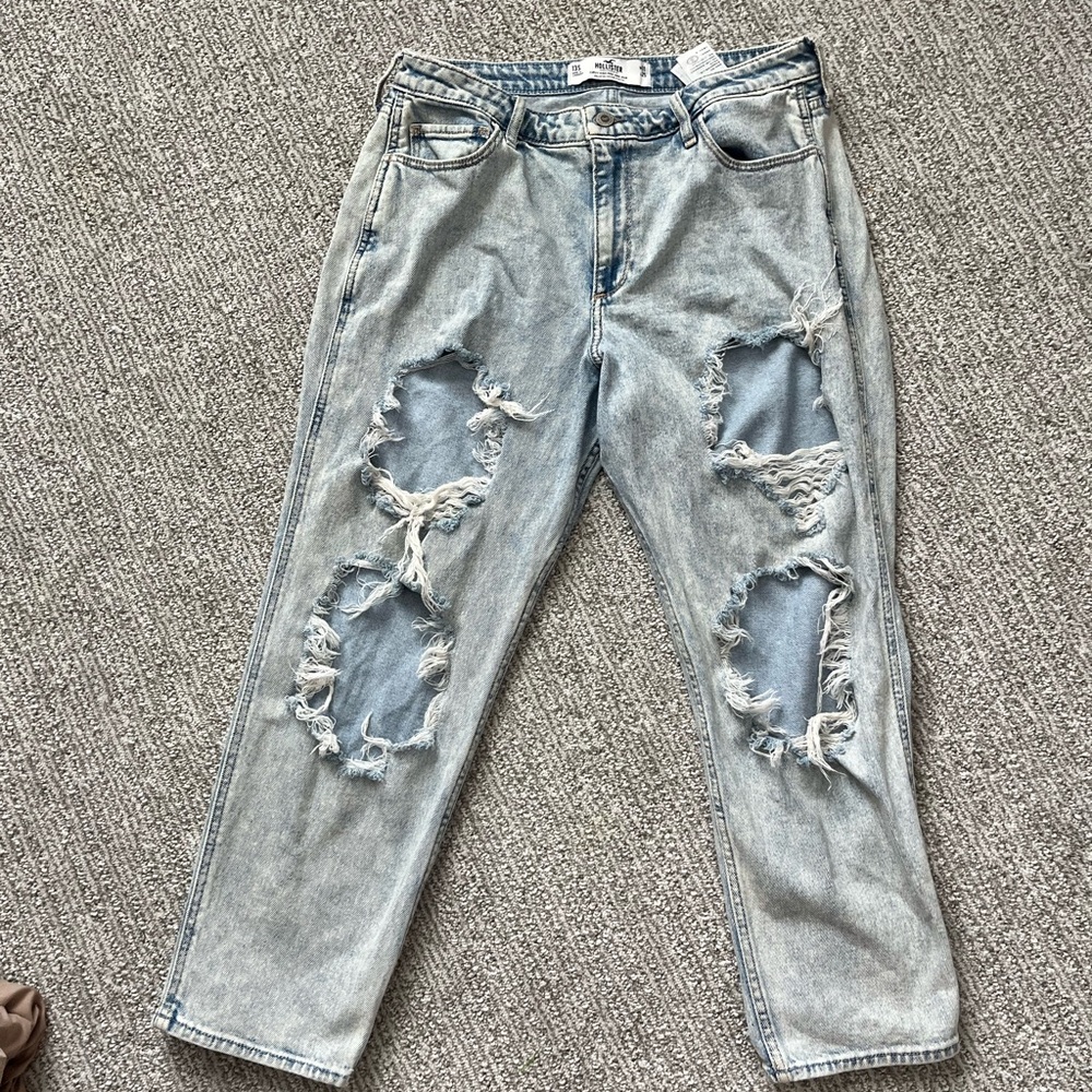 Distressed Light Blue Jeans